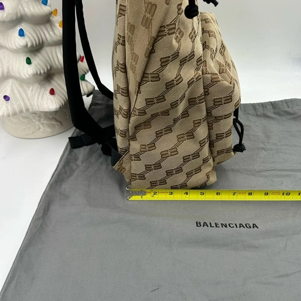 Unisex Balenciaga signature backpack in beige BB monogram coated canvas Italy